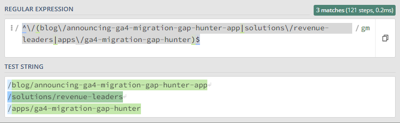Test ChatGPT’s second RegEx in RegEx101