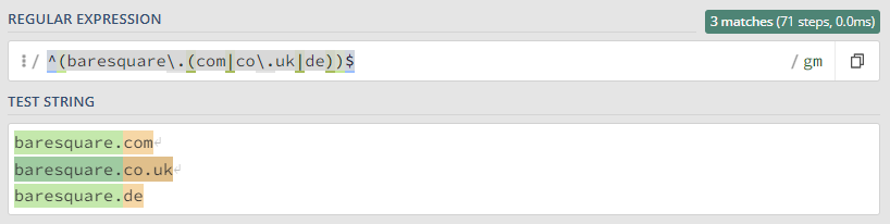 Improved first RegEx